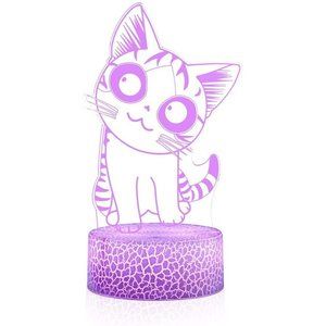😺 3D Cat Night Light Desk Lamp 7 Colors Auto Gradual Changing USB Powered LED L